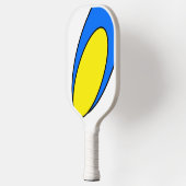 Groovy Cool Hip Bright Blue Vivid Yellow Curves Pickleball Paddle (Links)