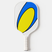 Groovy Cool Hip Bright Blue Vivid Yellow Curves Pickleball Paddle (Voorkant)