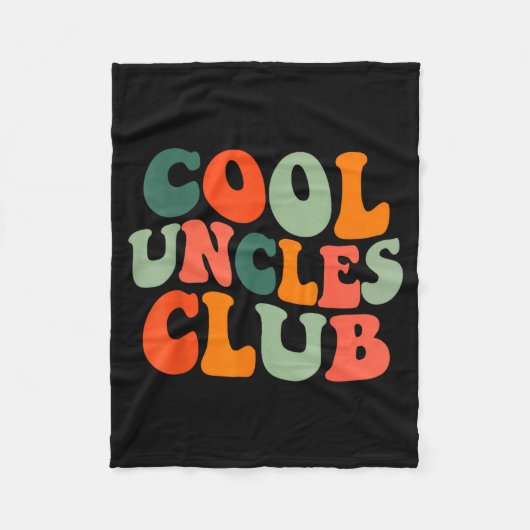Groovy Cool Uncles Club Funny New Uncle Men Fleece Deken (Voorkant)