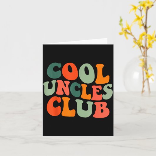 Groovy Cool Uncles Club Funny New Uncle Men Kaart (Gele Bloem)