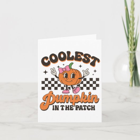 Groovy coolste pompoen in de patch voor Halloween Kaart (Voorkant)