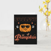 Groovy coolste pompoen in de patch voor Halloween Kaart (Gele Bloem)