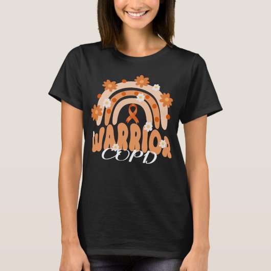 Groovy COPD Warrior Rainbow Flower T-shirt (Voorkant)