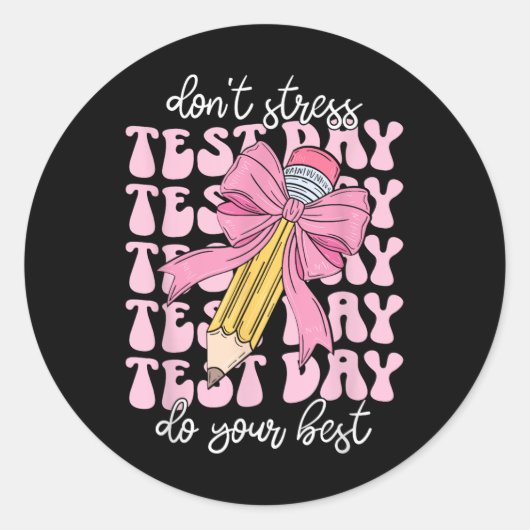 Groovy Coquette Test Day Doe je beste testles Ronde Sticker (Voorkant)