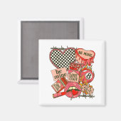 Groovy Coquette Western Valentines Day Collage Cli Magneet (Voorkant / Achterkant)