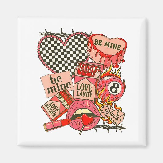 Groovy Coquette Western Valentines Day Collage Cli Magneet (Voorkant)
