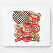 Groovy Coquette Western Valentines Day Collage Cli Muismat (Voorkant)