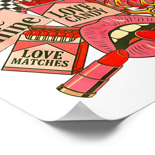 Groovy Coquette Western Valentines Day Collage Cli Poster (Hoek)