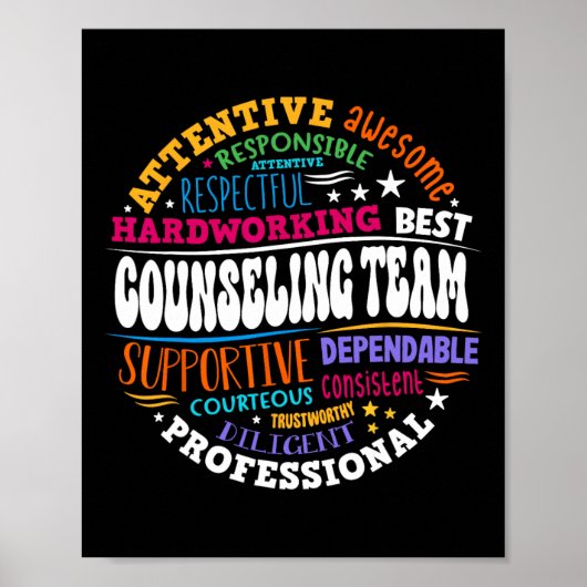 Groovy Counseling Team Appreciation Back To School Poster (Voorkant)