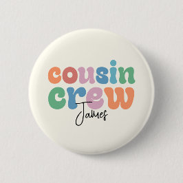 Groovy Cousin Crew Personalized Ronde Button 5,7 Cm