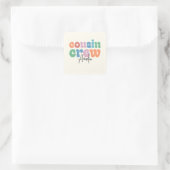 Groovy Cousin Crew Personalized Vierkante Sticker (Tas)