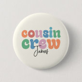 Groovy Cousin Crew Persoonlijk Ronde Button 5,7 Cm (Voorkant)