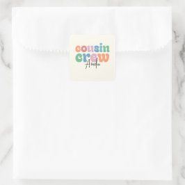Groovy Cousin Crew Persoonlijk Vierkante Sticker