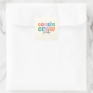 Groovy Cousin Crew Persoonlijk Vierkante Sticker