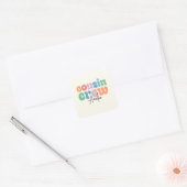 Groovy Cousin Crew Persoonlijk Vierkante Sticker (Envelop)