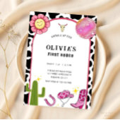 Groovy Cowgirl Disco Rodeo Roze Hippie Uitnodiging
