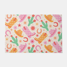 Groovy Cowgirl Laarzen en Hoeden Patroon met Cactu