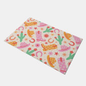 Groovy Cowgirl Laarzen en Petten Patroon met Cactu Deurmat (Schuin)