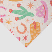 Groovy Cowgirl Laarzen en Petten Patroon met Cactu Tissuepapier (Detail)