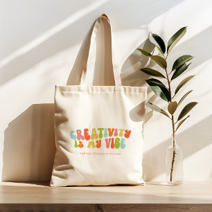 Groovy Creativiteit is mijn vibe, creatief of kuns Tote Bag
