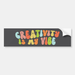 Groovy Creativity is mijn vibe, een creatieve arti Bumpersticker