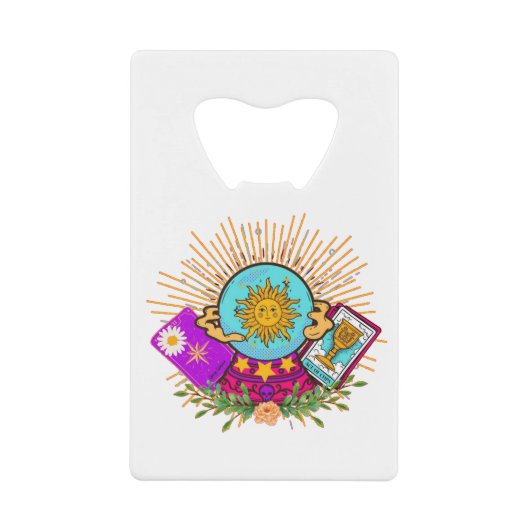 Groovy Crystal Ball Creditkaart Flessenopener (Voorkant)