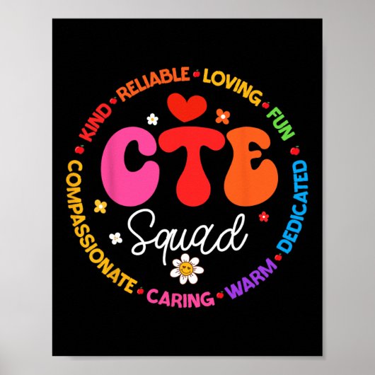 Groovy Cte Squad Teacher Back To School Teachers S Poster (Voorkant)