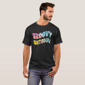 Groovy Custodian Tie Dye School Janitor T-shirt (Voorkant volledig)