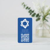 Groovy Custom QR CODE Bar Bat Mitzvah Blue Stars Informatiekaartje (Staand voorkant)