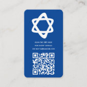Groovy Custom QR CODE Bar Bat Mitzvah Blue Stars Informatiekaartje (Voorkant)
