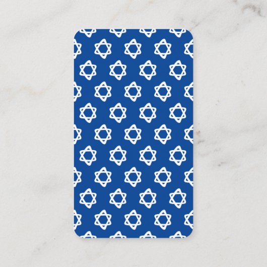 Groovy Custom QR CODE Bar Bat Mitzvah Blue Stars Informatiekaartje (Achterkant)