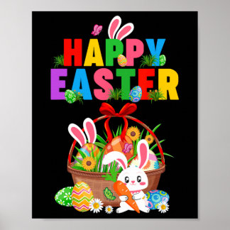 Groovy Cute Bunny Easter Egg Sket Easter Day Girls Poster