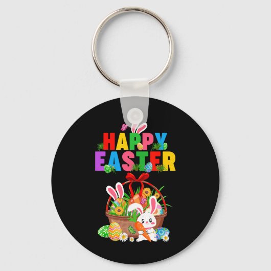 Groovy Cute Bunny Easter Egg Sket Easter Day Girls Sleutelhanger (Voorkant)