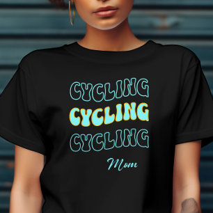 Groovy cyaan Fietsen Mama voor Vrouw biker T-shirt