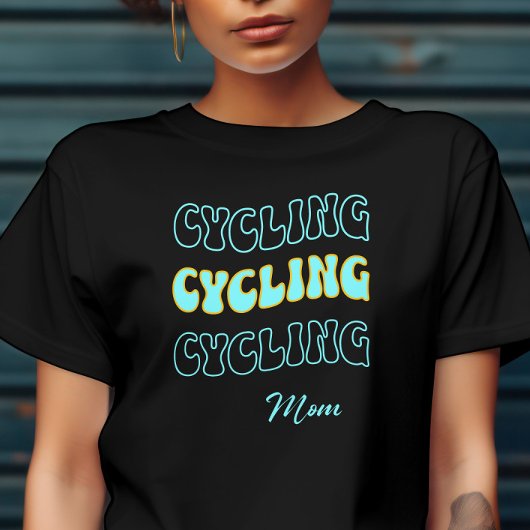 Groovy cyaan Fietsen Mama voor Vrouw biker T-shirt