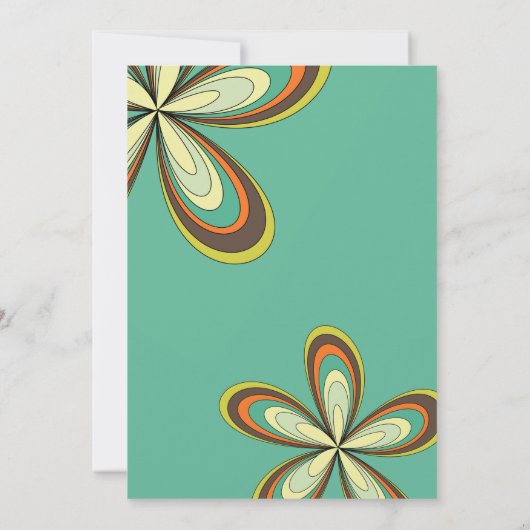 Groovy Cyan 40 Verjaardagsfeest 70s Hippie Bloem Kaart (Achterkant)