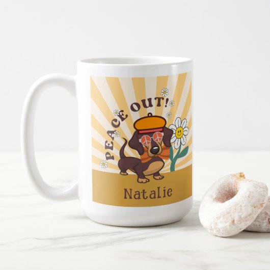 Groovy Dachshund | Rust uit Koffiemok (Met donut)