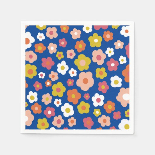 Groovy Daisies Bloemen VERJAARDAG PARTY CUSTOM Servet (Voorkant)