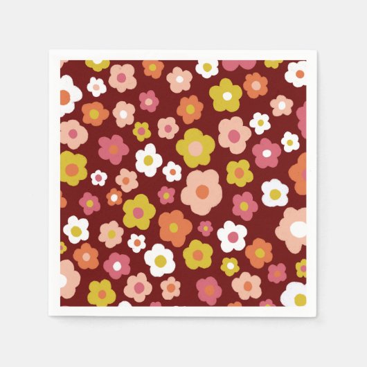 Groovy Daisies Bloemen VERJAARDAG PARTY CUSTOM Servet (Voorkant)