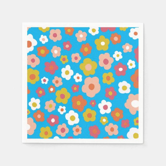 Groovy Daisies Bloemen VERJAARDAG PARTY CUSTOM Servet (Voorkant)