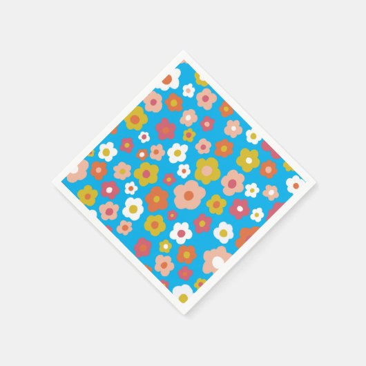 Groovy Daisies Bloemen VERJAARDAG PARTY CUSTOM Servet (Hoek)