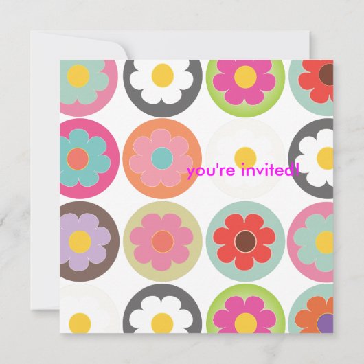 Groovy Daisies/BrightStor Zestig Birthday Party Kaart (Achterkant)