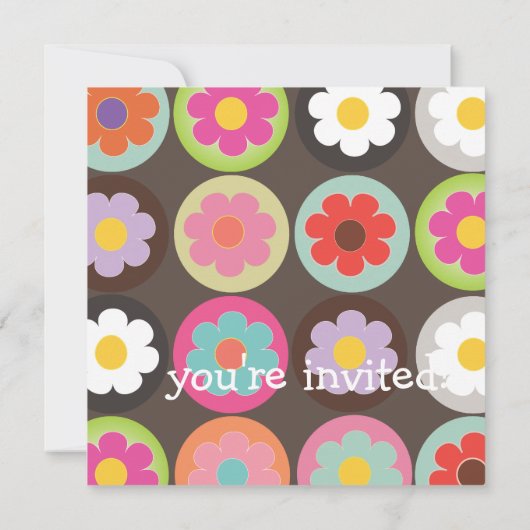 Groovy Daisies/BrightStor Zestig Birthday Party Kaart (Achterkant)