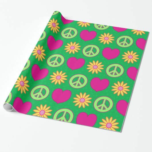 Groovy Daisies Cadeaupapier (Uitgerold)