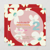 Groovy Daisies/DIY background/Birthday Party Kaart (Voorkant / Achterkant)