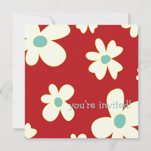 Groovy Daisies/DIY background/Birthday Party Kaart (Achterkant)