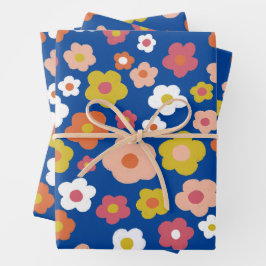 Groovy Daisies Floral Kleurrijke Leuke Verjaardag  Inpakpapier Vel