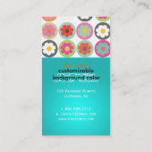 Groovy Daisies, fluorescerend aqua Visitekaartje (Achterkant)
