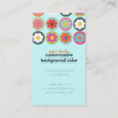 Groovy Daisies, fluorescerend blauwgroen Visitekaartje (Achterkant)