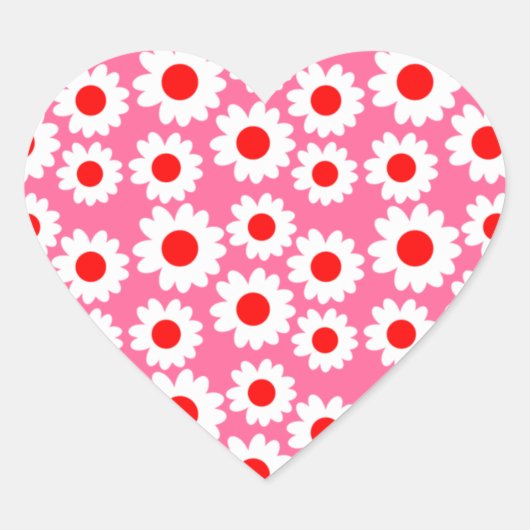  Groovy Daisies Hart Sticker (Voorkant)